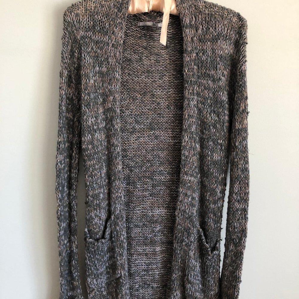 Rubbish Long Open Front Cardigan